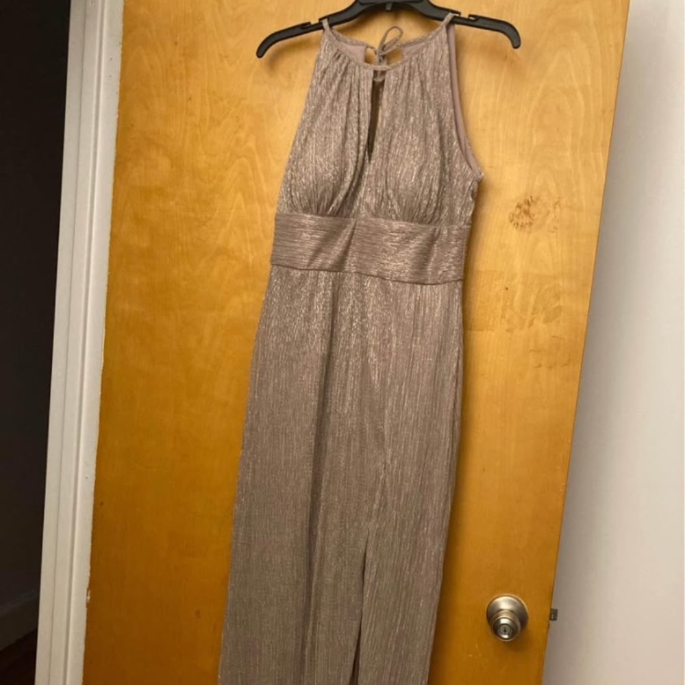 R&M Richards Metallic Maxi Dress - Gold